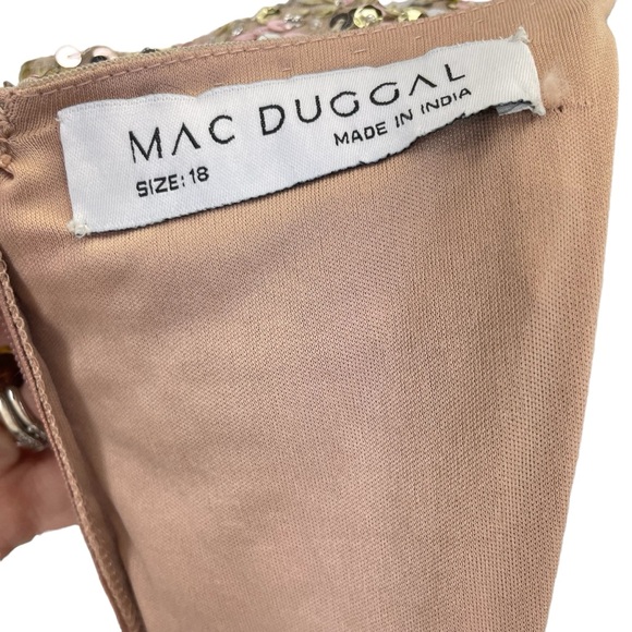 NWT Mac Duggal Sequined Dress 18 Gold - Picture 12 of 16